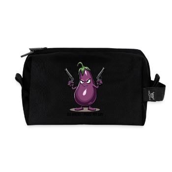 Badass Aubergine – Go Ahead, Make My Day - Recycelte Kulturtasche - Schwarz - Vorne