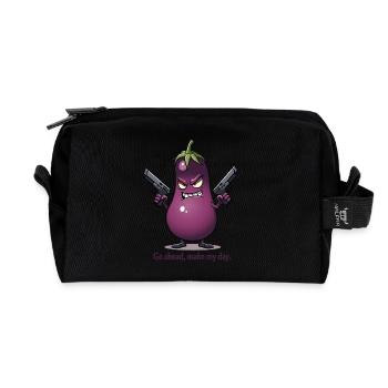 Badass Aubergine – Go Ahead, Make My Day - Recycelte Kulturtasche - Schwarz - Vorne