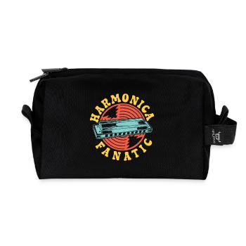 drôle d’harmoniciste fanatique harmonica - Trousse de toilette en tissu recyclé - noir - Devant