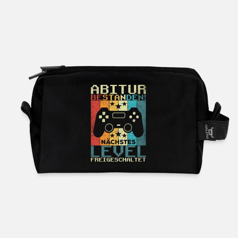 Abitur Abi Abschluss Abiturienten Vintage Geschenk - Recycelte Kulturtasche - Schwarz
