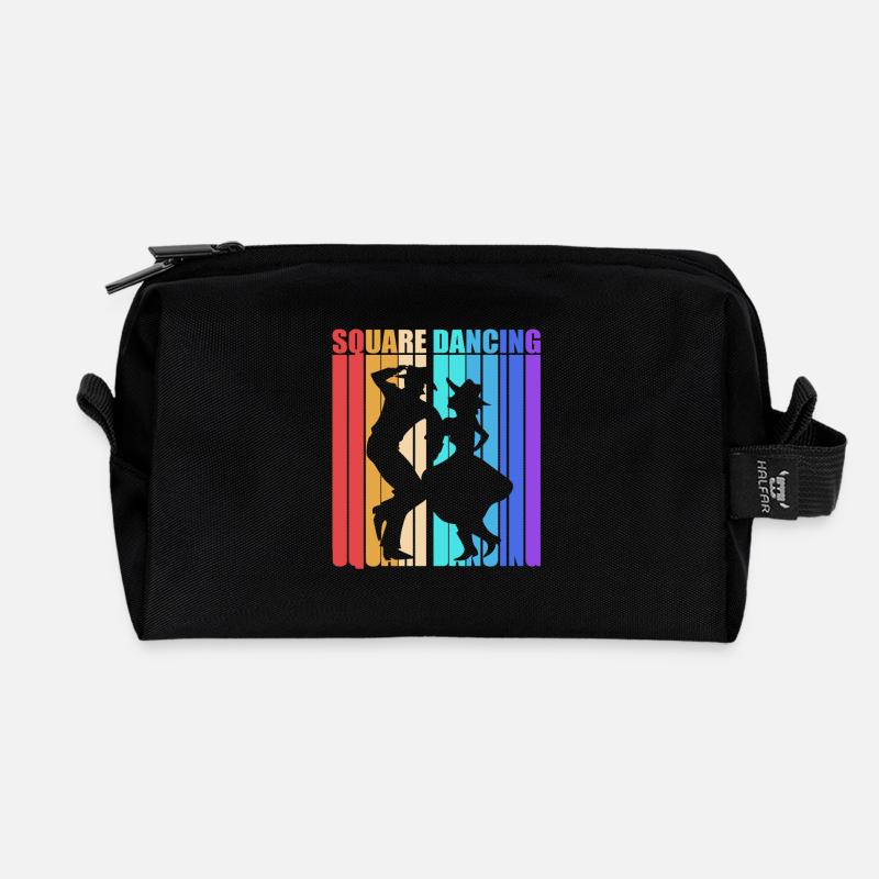 Square Dance - Recycelte Kulturtasche - Schwarz