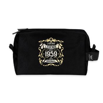 66. Geburtstag Geschenk Mann Original März 1959 - Recycelte Kulturtasche - Schwarz - Vorne