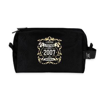 18. Geburtstag Geschenk Mann Original März 2007 - Recycelte Kulturtasche - Schwarz - Vorne