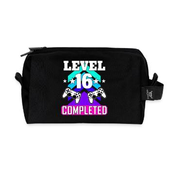 16 Anniversaire - Trousse de toilette en tissu recyclé - noir - Devant