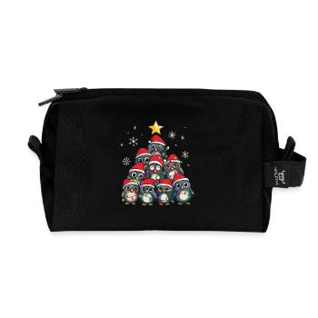 Eule Weihnachten Eule Weihnachtsmann - Recycelte Kulturtasche - Schwarz - Vorne