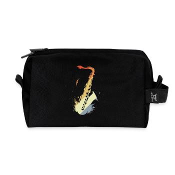 Saxophone Vintage Look - Trousse de toilette en tissu recyclé - noir - Devant