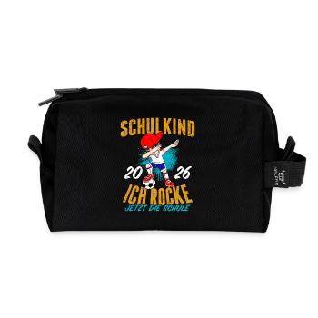 Schulkind 2026 Ich Rocke Jetzt Die Einschulung - Recycelte Kulturtasche - Schwarz - Vorne