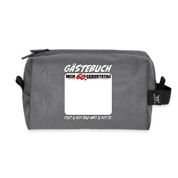 60th Birthday Guestbook 60 Years of Funny - Recycled Toiletry Zip Bag - anthracite - Front