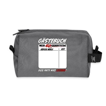 60th Birthday Guestbook 60 Years of Funny - Recycled Toiletry Zip Bag - anthracite - Front