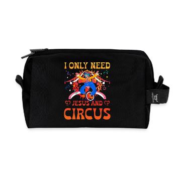 Je n’ai besoin que de Jésus et du cirque - Trousse de toilette en tissu recyclé - noir - Devant