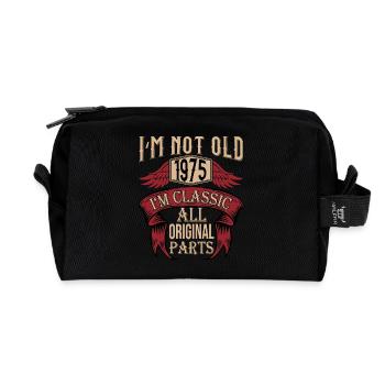 not old classic haha witzig - Recycelte Kulturtasche - Schwarz - Vorne