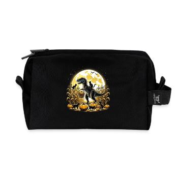 T-Rex Dino Mais Thanksgiving Katzen Kürbisse - Recycelte Kulturtasche - Schwarz - Vorne
