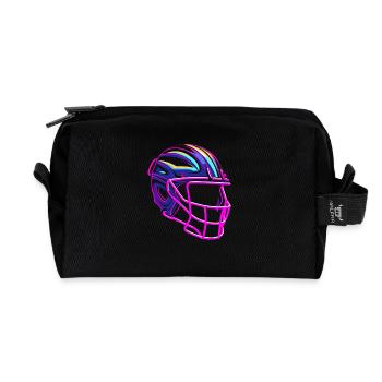 Lacrosse Helmet Synthwave - Recycled Toiletry Zip Bag - black - Front