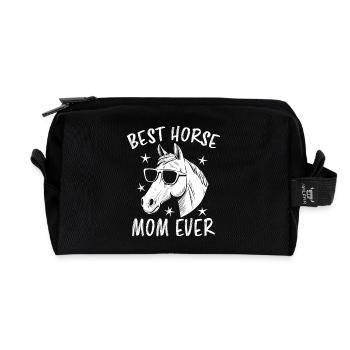 Horses Saying Equestrian Sports Funny Horse Gift - Recycled Toiletry Zip Bag - black - Front