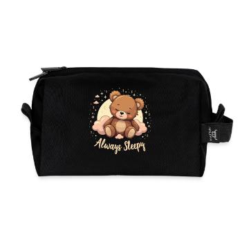 Cute Bear, Bear, Bear, Cute Sleep, Dreamer - Recycled Toiletry Zip Bag - black - Front