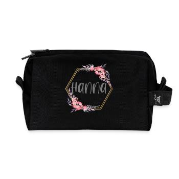 Hanna Mädchen Name personalisiertes Geschenk - Recycelte Kulturtasche - Schwarz - Vorne