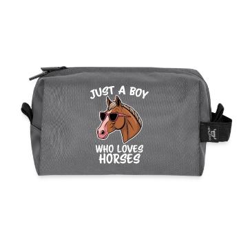 Horses Saying Equestrian Sports Funny Horse Gift - Recycled Toiletry Zip Bag - anthracite - Front