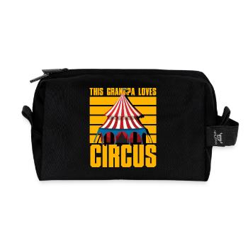 This Grandpa loves Circus - Recycled Toiletry Zip Bag - black - Front