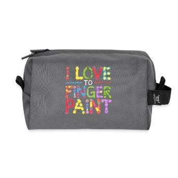 I Love Finger Paints Colorful Creative Fun - Recycled Toiletry Zip Bag - anthracite - Front