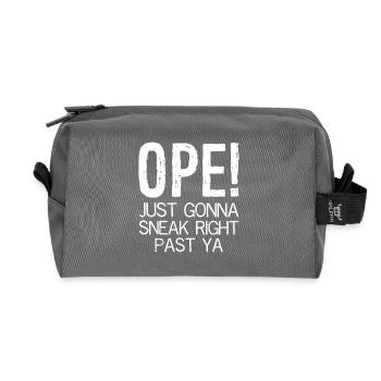 ope just going to sneak right past ya - Recycled Toiletry Zip Bag - anthracite - Front