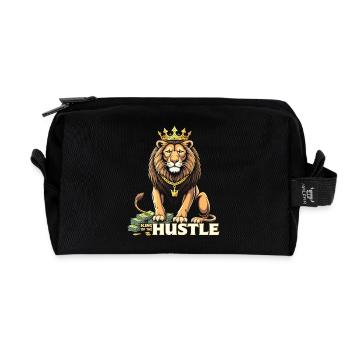 Hustle King – Lion Lion Winners & Movers & Shakers - Recycled Toiletry Zip Bag - black - Front