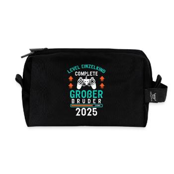 Level Einzelkind Complete Großer Bruder 2025 - Recycelte Kulturtasche - Schwarz - Vorne