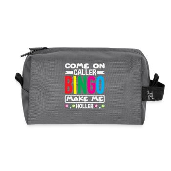 Bingo Player Come Caller Bingo Make Me Holler - Recycled Toiletry Zip Bag - anthracite - Front