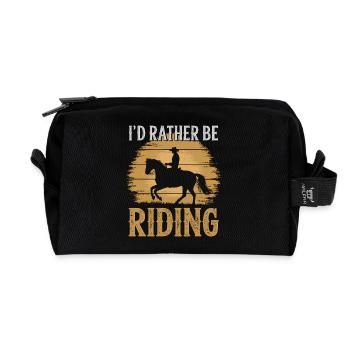 Horses Saying Equestrian Sports Funny Horse Gift - Recycled Toiletry Zip Bag - black - Front