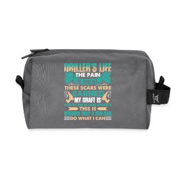 Driller's Life The Pain Is Real - Recycled Toiletry Zip Bag - anthracite - Front