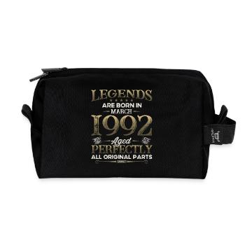 33rd Birthday Legend March 1992 Volume 92 - Recycled Toiletry Zip Bag - black - Front