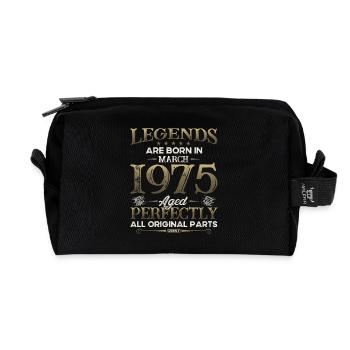 50ème anniversaire cadeau mari Original mars 1975 - Trousse de toilette en tissu recyclé - noir - Devant