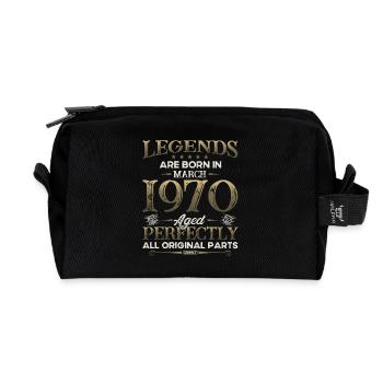55ème anniversaire cadeau mari Original mars 1970 - Trousse de toilette en tissu recyclé - noir - Devant
