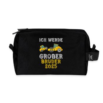 Ich Werde Großer Bruder 2025 Baustelle - Recycelte Kulturtasche - Schwarz - Vorne
