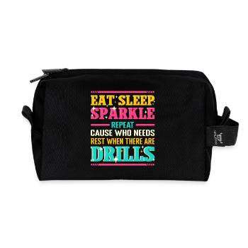 Diamond Painting Artist Eat Sleep Sparkle Diamond - Recycelte Kulturtasche - Schwarz - Vorne