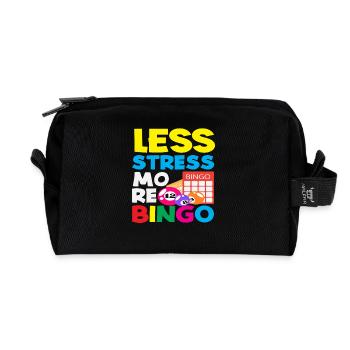 Less stress, more bingo players - Recycled Toiletry Zip Bag - black - Front