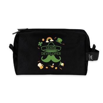 Développeur Senior Programmateur de la Saint-Patrick - Trousse de toilette en tissu recyclé - noir - Devant