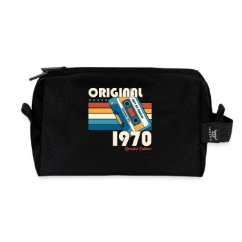 55. Geburtstag Kassette März Jahrgang 1970 - Recycelte Kulturtasche - Schwarz - Vorne