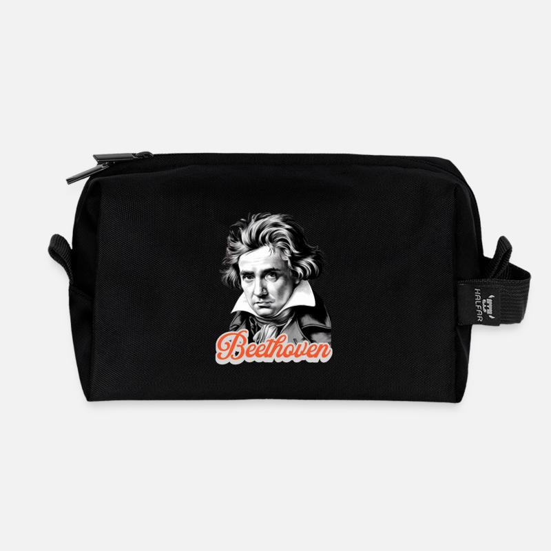 Komponist Beethoven Portrait Klassische Musik - Recycelte Kulturtasche - Schwarz
