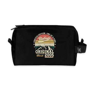 Cadeau 20e anniversaire homme vintage mars 2005 - Trousse de toilette en tissu recyclé - noir - Devant
