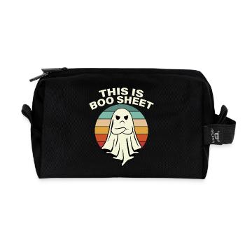 Halloween Pisse Zeichenfläche 1 Kopie 5 - Recycelte Kulturtasche - Schwarz - Vorne