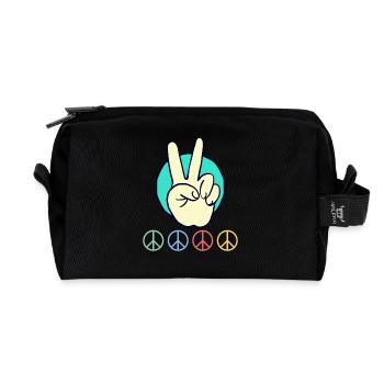Peace Schwuchtelscheiße Zeichenfläche 1 Kopie 3 - Recycelte Kulturtasche - Schwarz - Vorne