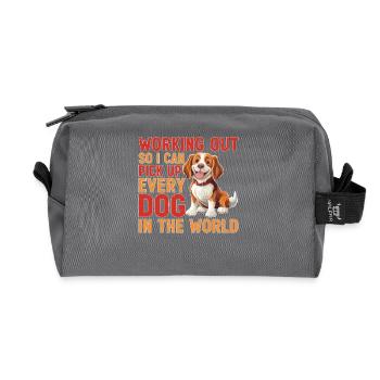 Working Out So I Can Pick Up Every Dog - Recycelte Kulturtasche - Anthrazit - Vorne