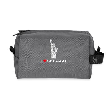 Ich liebe Chicago Cool Heart Flag Freiheitsstatue - Recycelte Kulturtasche - Anthrazit - Vorne