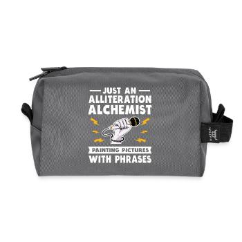 Alliteration Alchemist Poetry Slam - Recycelte Kulturtasche - Anthrazit - Vorne