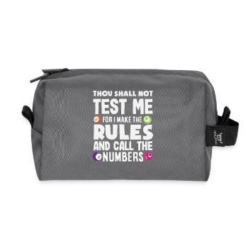 Bingo Player I Make the Rules and Numbers - Recycled Toiletry Zip Bag - anthracite - Front