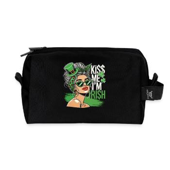 Kiss Me I'm Irish St. Patrick's Day Party Motiv - Recycelte Kulturtasche - Schwarz - Vorne