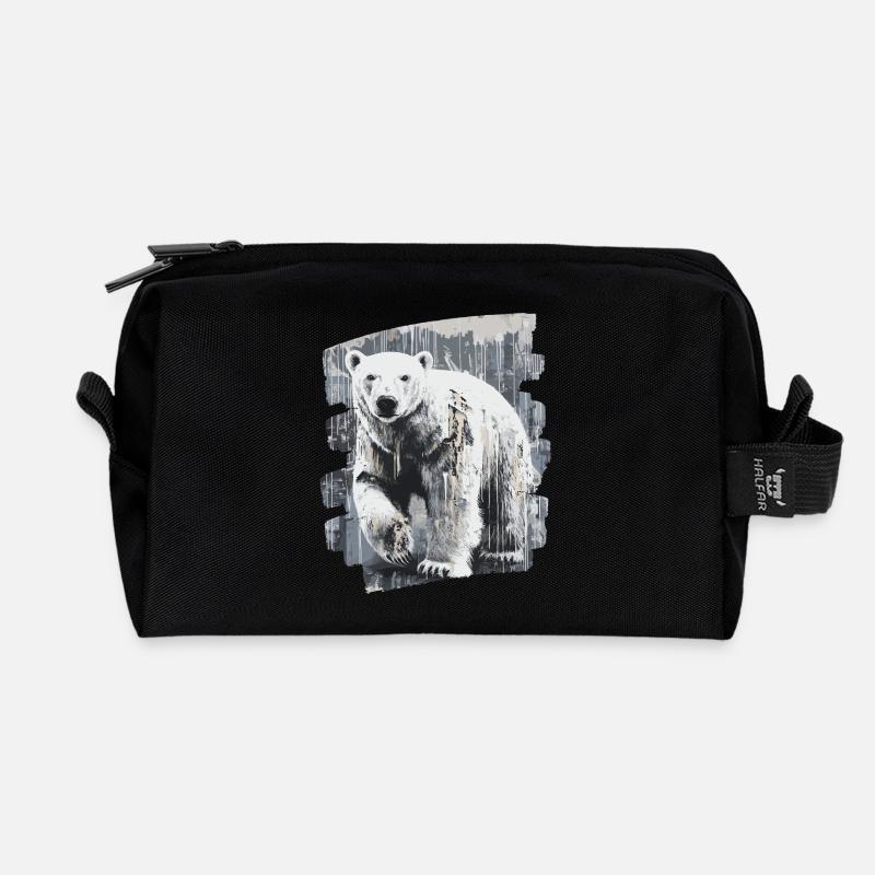 Eisbär Graffiti Sprayer - Recycelte Kulturtasche - Schwarz