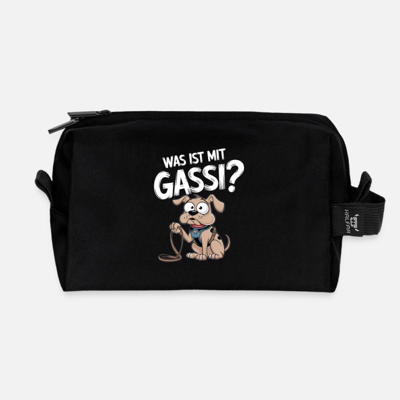 Was Ist Mit Gassi? Lustiger Hund Fragt Nach - Recycelte Kulturtasche - Schwarz