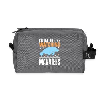 Manatee - Recycled Toiletry Zip Bag - anthracite - Front