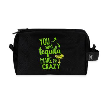 Tequila Party Saying Quote - Recycled Toiletry Zip Bag - black - Front